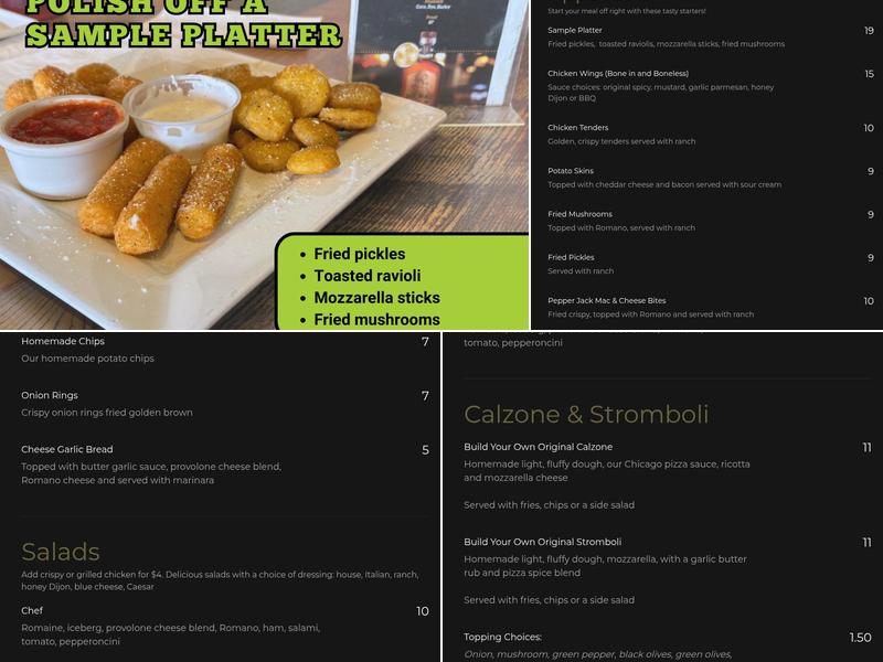 Salvage Yard Bar and Grill Menu