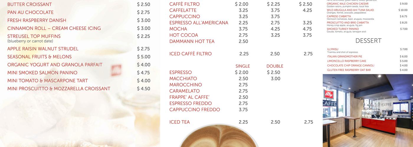 illy caffè Menu