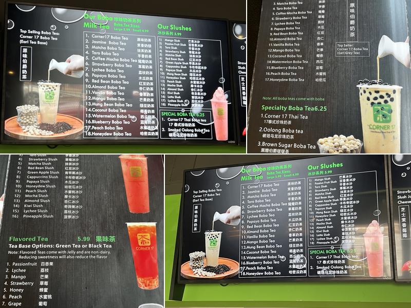 Corner 17 Menu