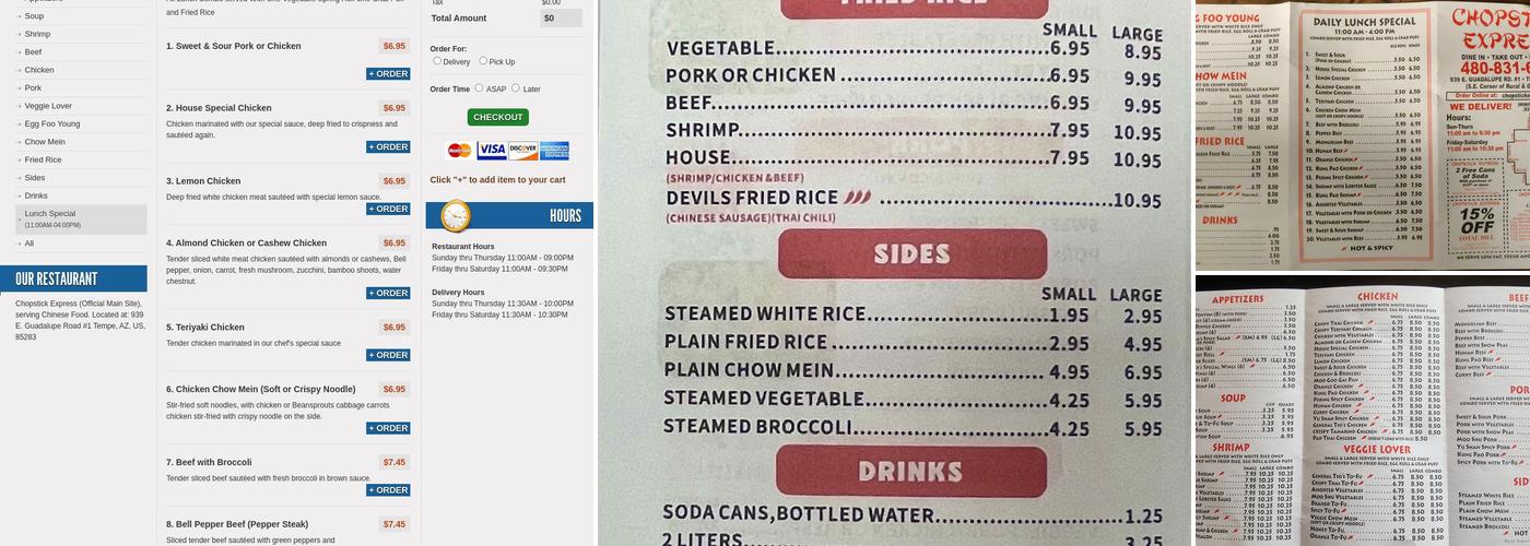 Chopstick Express Menu