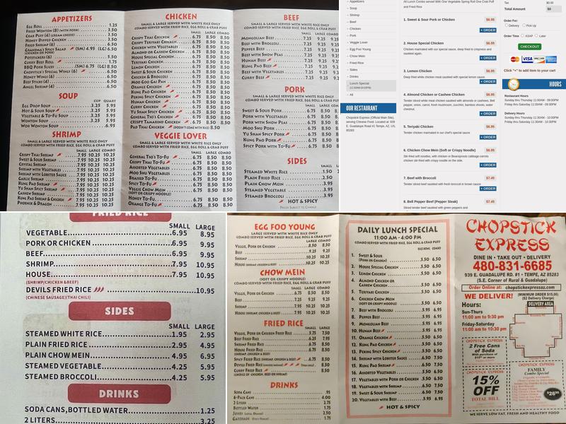 Chopstick Express Menu