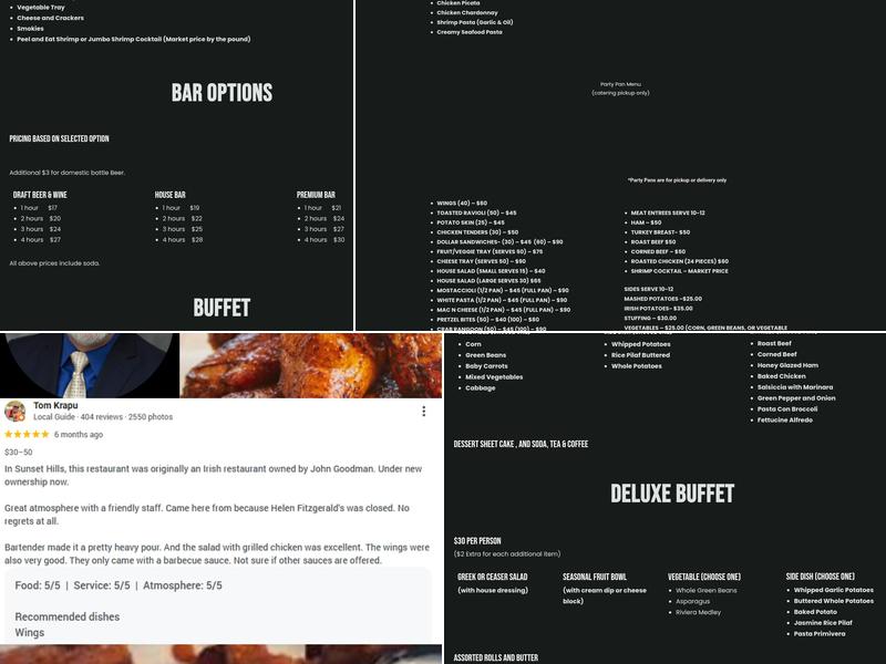 Maggie O'Brien's Sunset Hills Menu