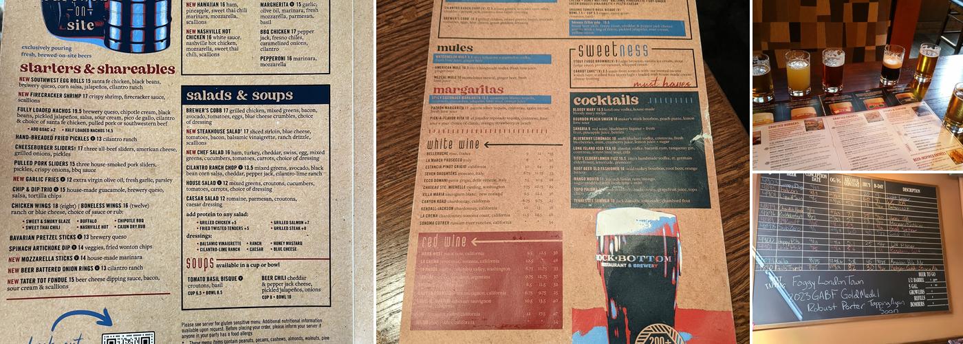 Rock Bottom Restaurant & Brewery Menu