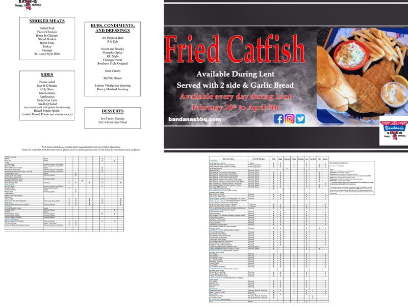 Bandana's Bar-B-Q Sunset Hills Menu