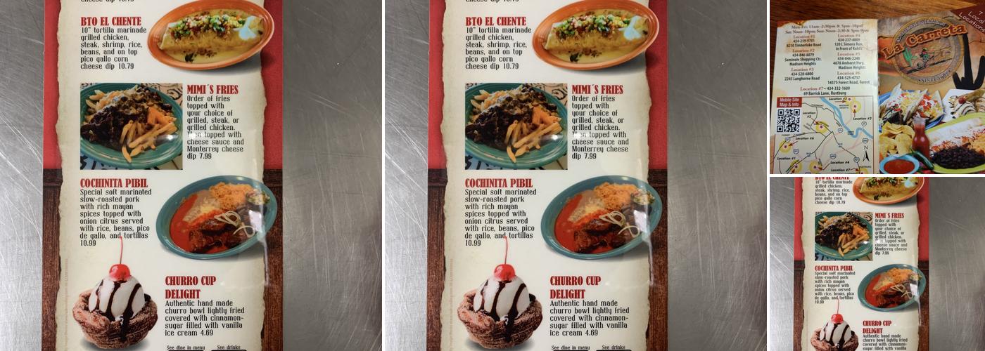 La Carreta Menu