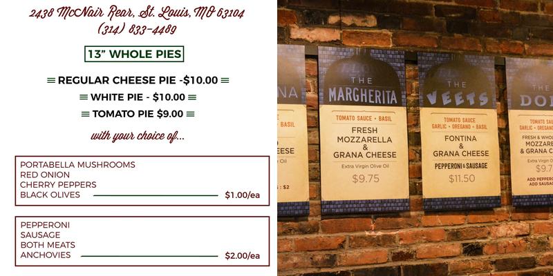 Melo's Pizzeria Menu