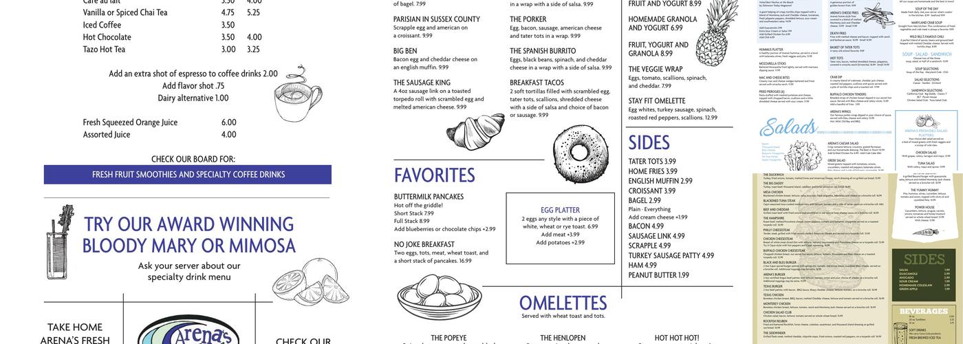 Arena's Five Points Menu
