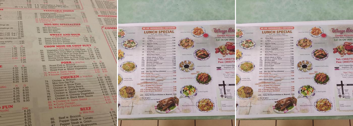 Wang's Kitchen Menu