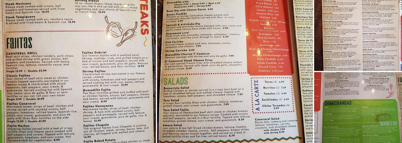 Ameca Restaurant Menu