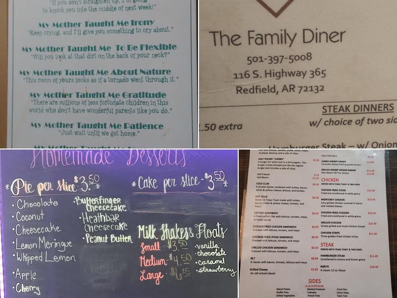 The Family Diner Menu