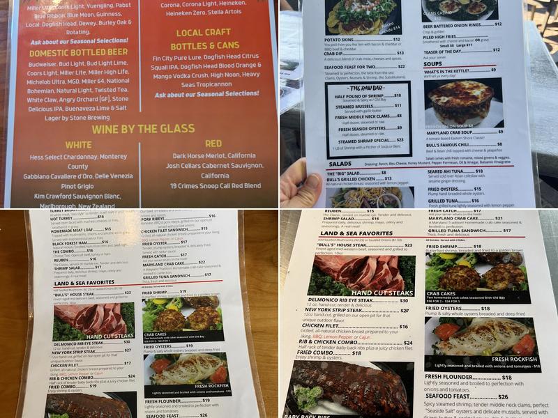 Bull On the Beach Menu