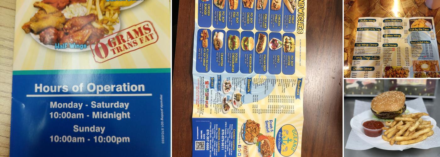 Ocean's Fish & Chicken Menu
