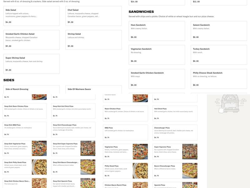 Jim's Razorback Pizza Menu