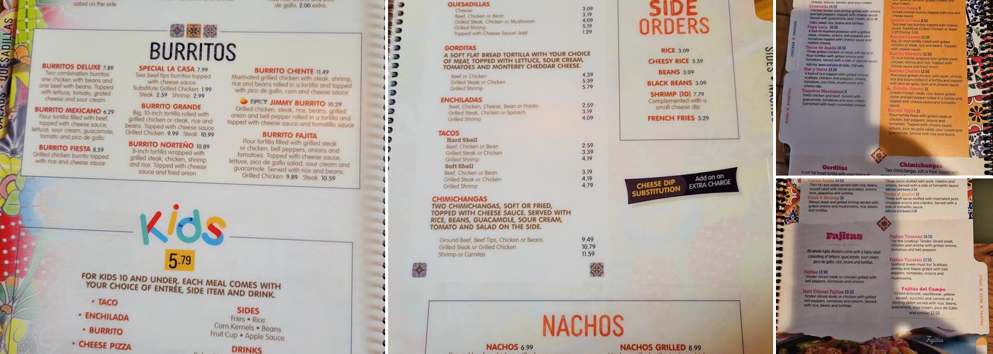La Carreta Mexican Restaurant Menu