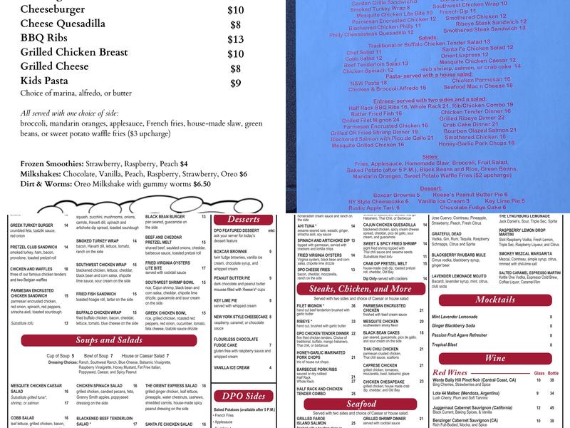 Depot Grille Menu