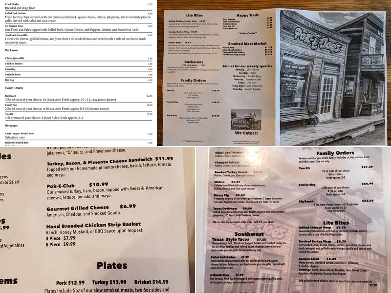 Pok-E-Joe's Menu