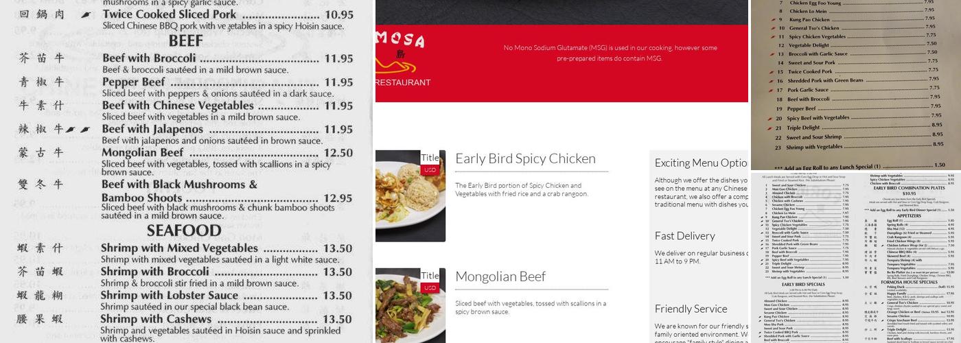 Formosa Menu