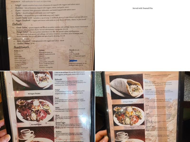 Petra Cafe Menu