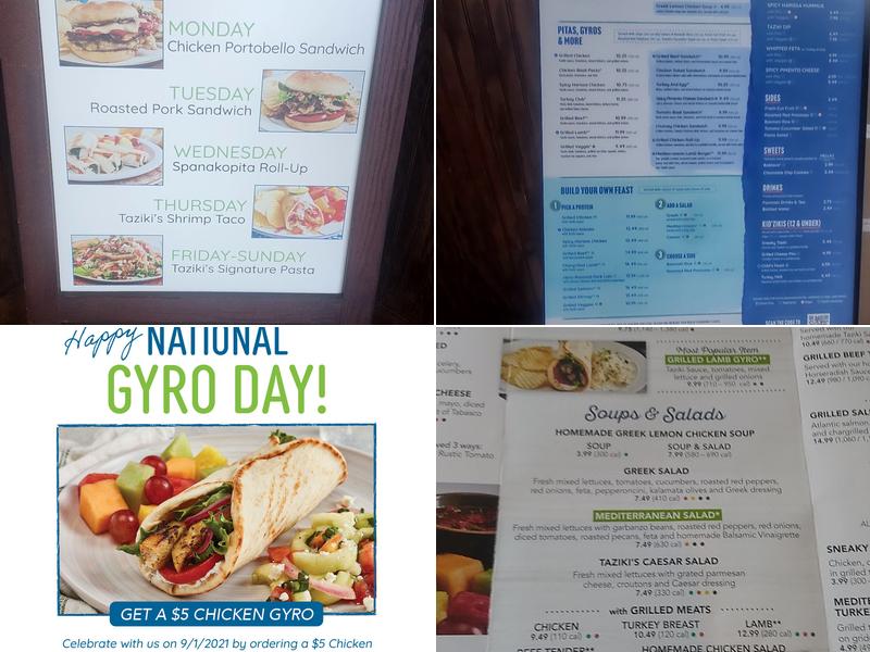 Taziki's Mediterranean Cafe - Bentonville Menu