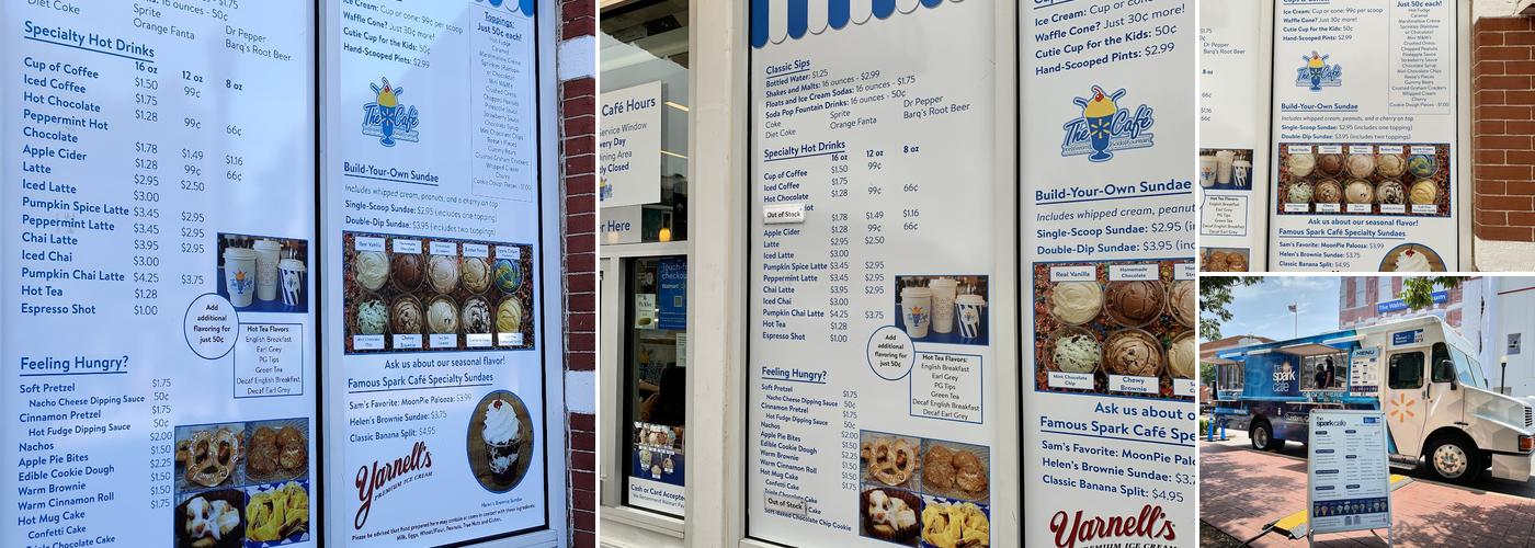 Spark Café Soda Fountain Menu