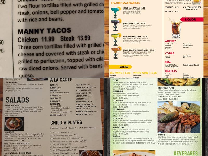 Las Fajitas Menu