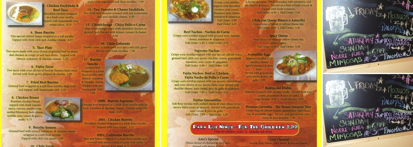 Las Palmas Menu