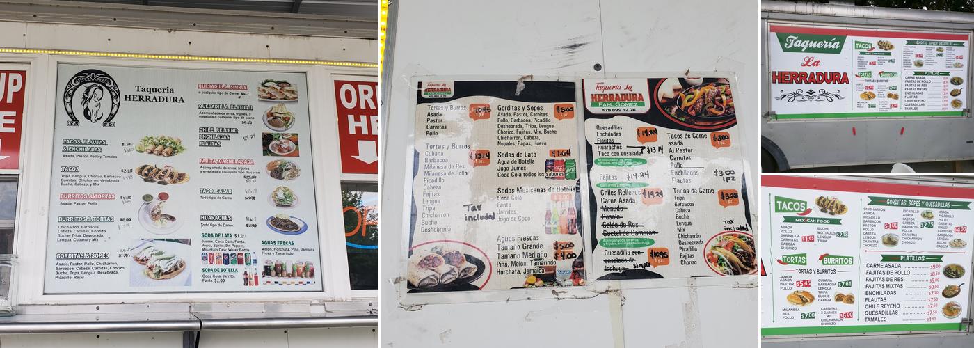 Taqueria La Herradura Menu