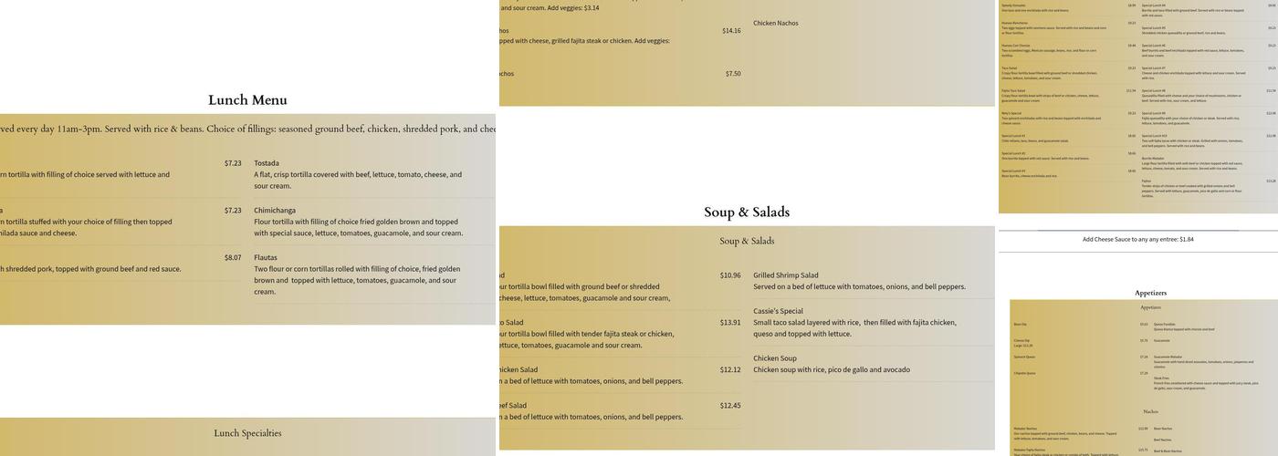 El Matador Mexican Bar & Grill Menu