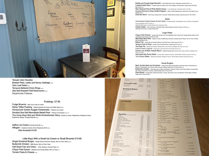 Cross Keys Hotel Menu