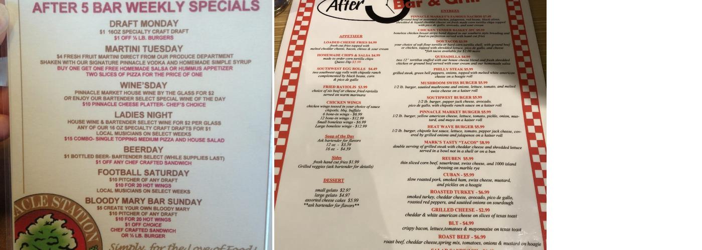 After 5 Menu