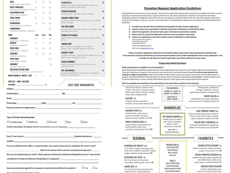 East Side Grill Menu