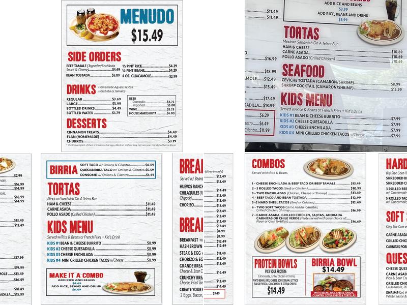 Señor Taco Menu