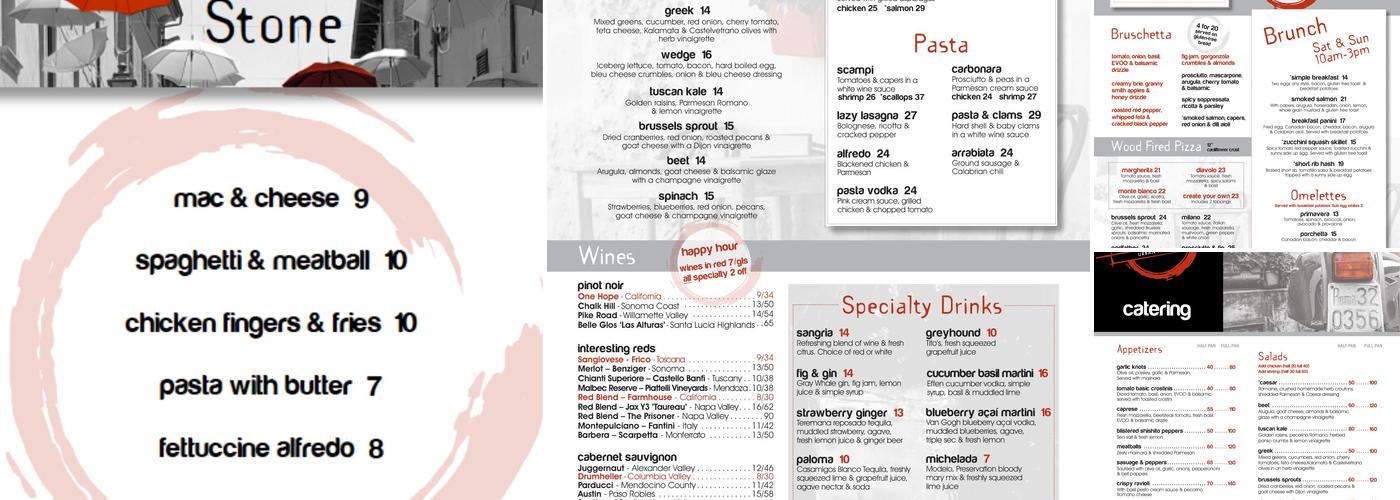 Stone & Vine Urban Italian Menu