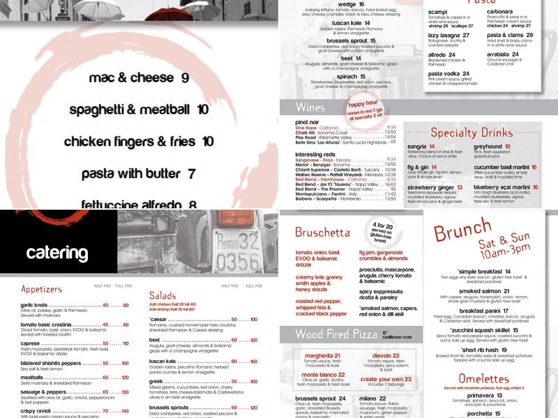 Stone & Vine Urban Italian Menu