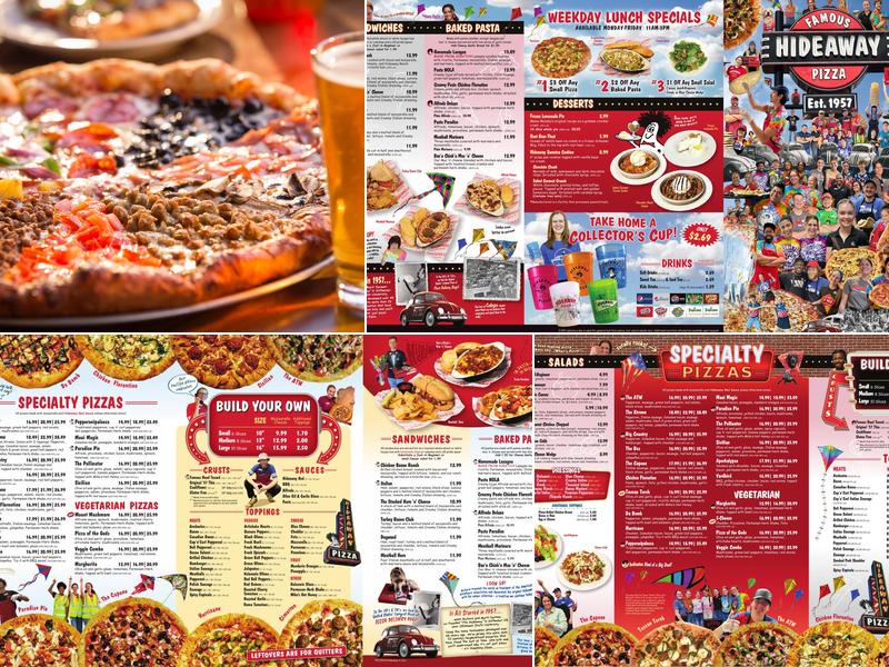Hideaway Pizza Menu