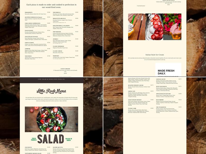 ZAZA : Little Rock Menu