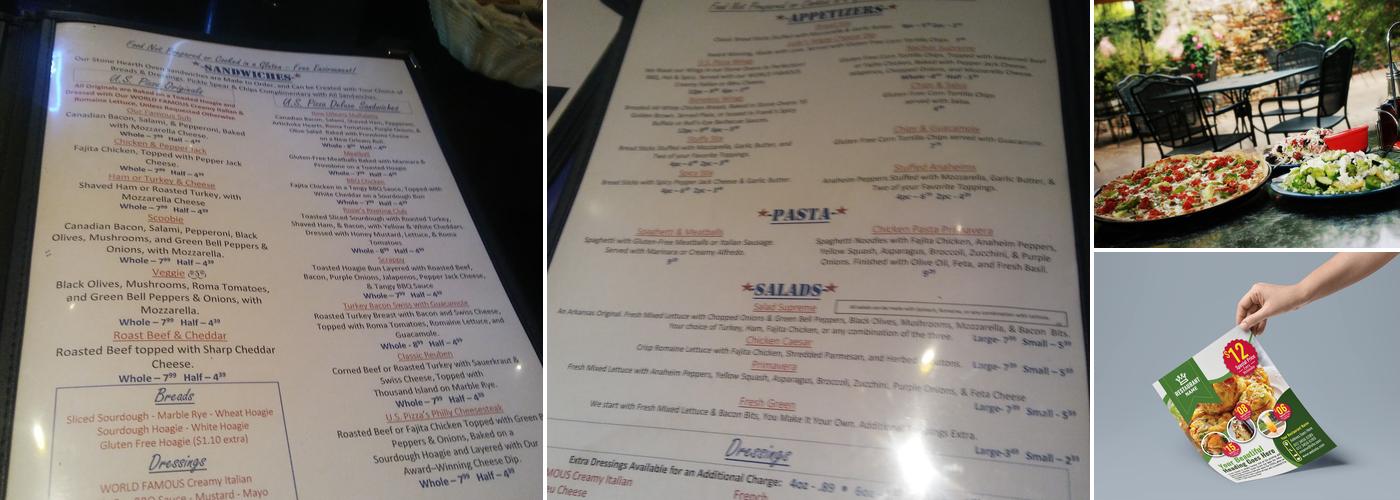 U.S. Pizza Co. Rodney Parham Menu