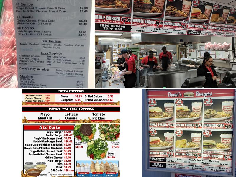 David's Burgers Menu