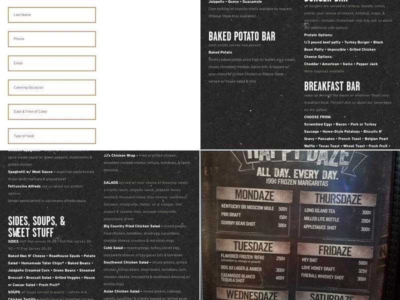 JJ's Grill Conway Menu