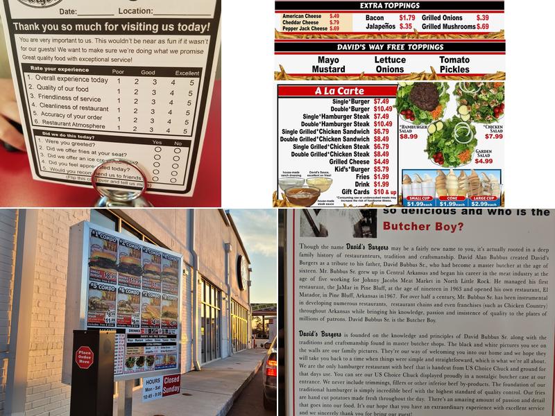 David's Burgers Menu