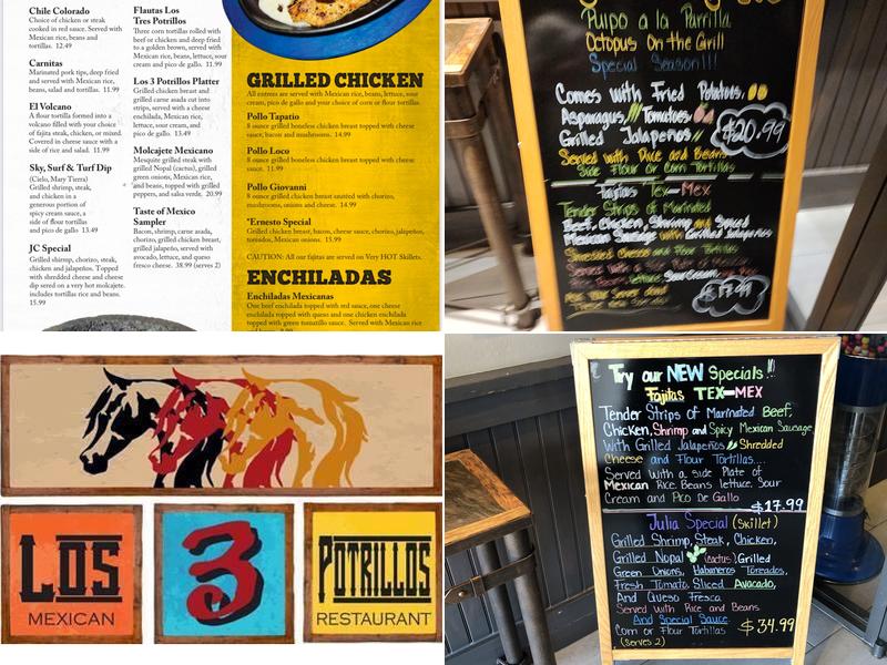 Los 3 Potrillos Menu