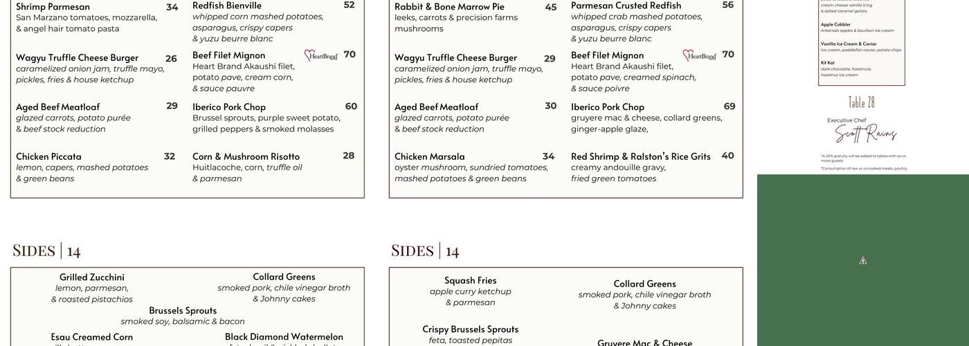 Table 28, Little Rock - Menu, Reviews (473), Photos (126) - Restaurantji