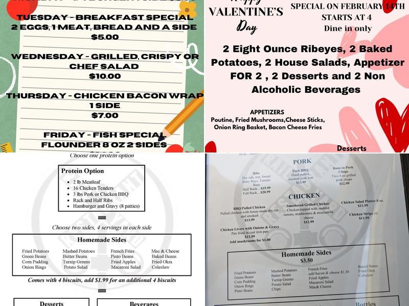 Rail Yard Restaurant Menu