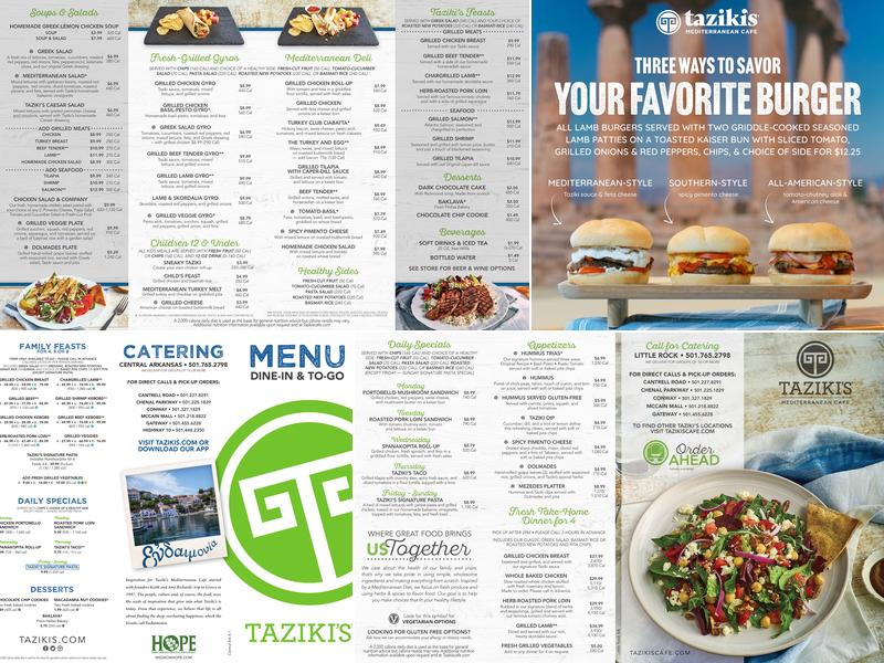Taziki's Mediterranean Cafe - Cantrell Road Menu