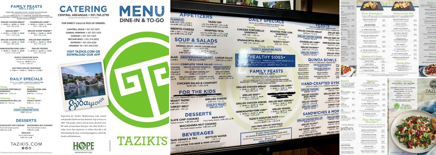 Taziki's Mediterranean Cafe - Gateway Menu