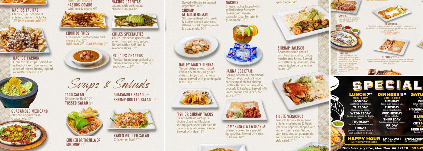 El Charro 3 Menu