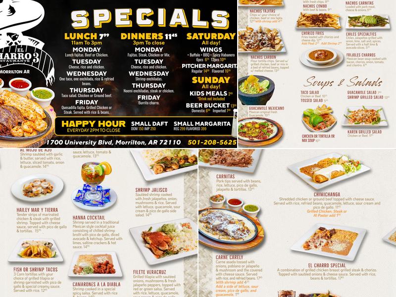 El Charro 3 Menu
