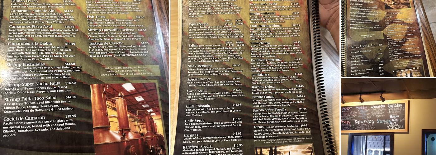 Senor Tequila (Bowman) Menu