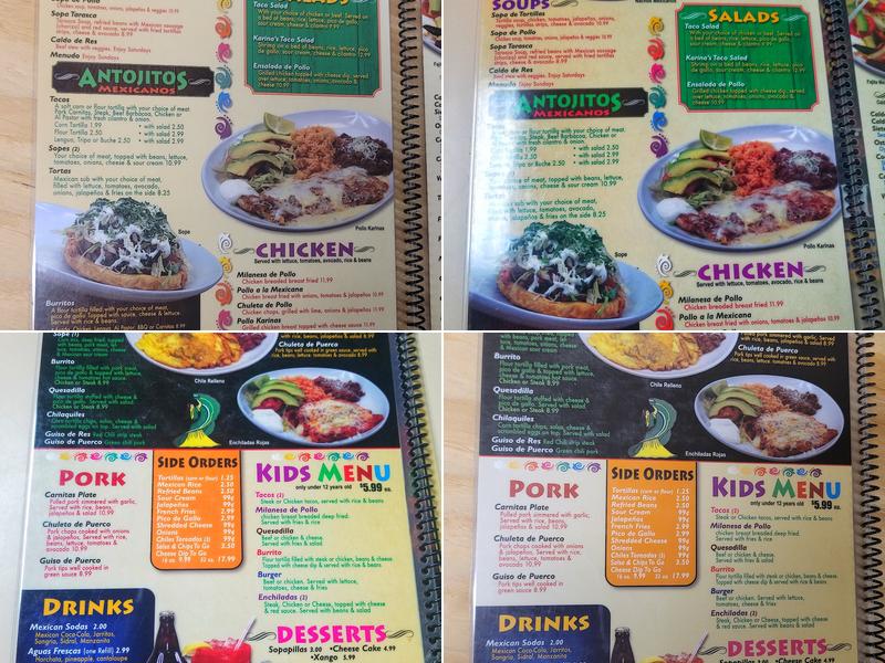 Taqueria Karina Cafe Menu