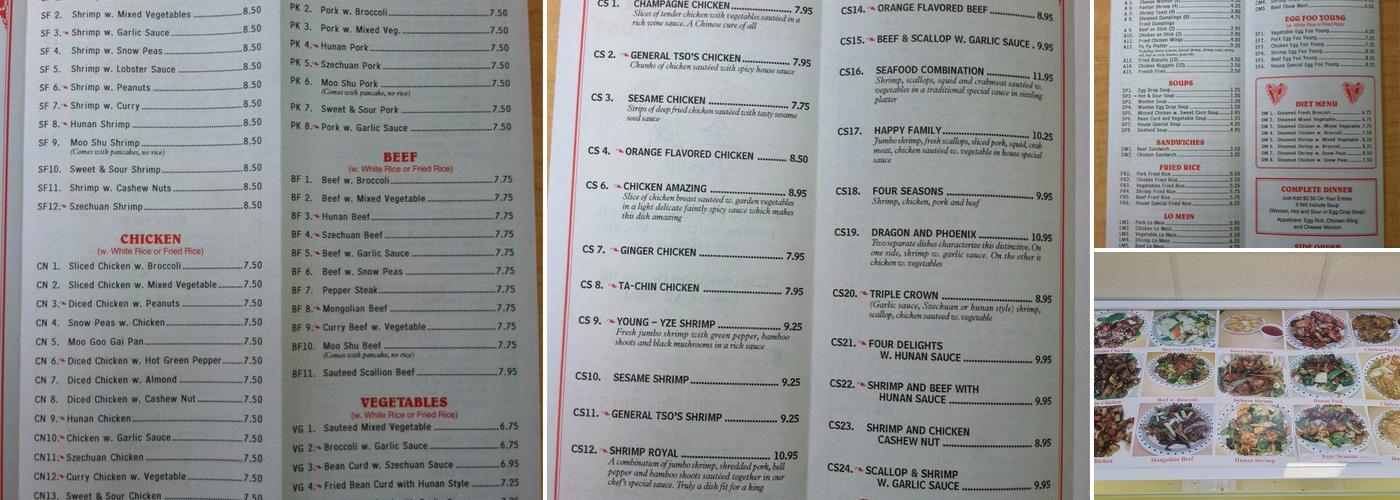 Jin Wei Chinese Express Menu